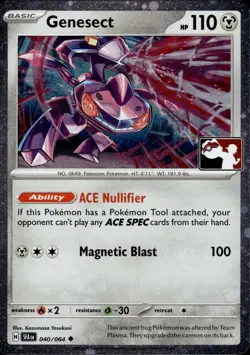 Genesect 040/064 Holo Uncommon Prize Pack Series Cards Pokemon Near Mint - Image 1