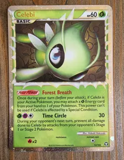 Celebi Prime 92/102 HGSS Triumphant holo Pokemon card Nintendo rare - Image 1