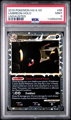 Pokemon Umbreon Prime 86/90 Undaunted Holo English 2010 PSA 9 - Image 1