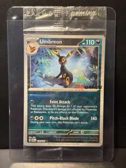 Umbreon 130/197 SV Obsidian Flames EB Games Promo Reverse Sealed Pokemon Card - Image 1
