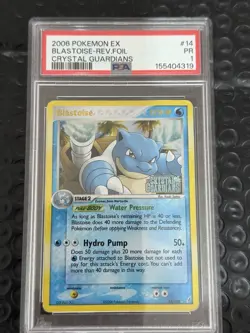 2006 Pokemon EX Crystal Guardians #14 Blastoise Reverse Foil PSA 1 PR - Image 1