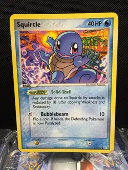 Pokemon Squirtle EX Crystal Guardians Regular Common Card 64/100 Basic LP+ - Image 1