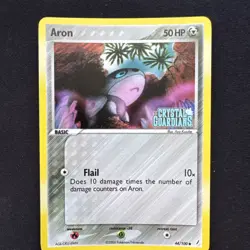 Aron (44/100) EX Crystal Guardians STAMPED Reverse Holo Pokemon Card! NM - Image 1