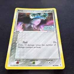 Aron (44/100) EX Crystal Guardians STAMPED Reverse Holo Pokemon Card! NM - Image 2