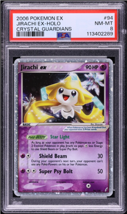 2006 Pokemon EX Crystal Guardians Holo Jirachi ex #94 PSA 8 NM-MT - Image 1