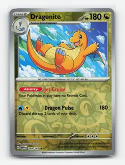 Dragonite 149/165 Reverse Holo 151 Rare 2023 Pokemon Card LP - Image 1