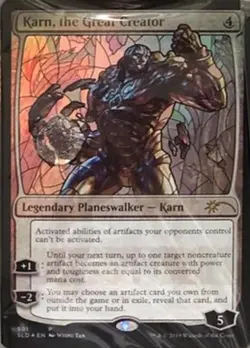 MTG English Karn the Great Creator Stained Glass NM Foil Secret Lair - Image 1