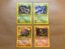 4 Fossil 1st Edition Pokemon Cards Arbok #31 Golbat #34 Graveler #37 Magmar #39 - Image 1