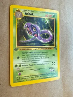 4 Fossil 1st Edition Pokemon Cards Arbok #31 Golbat #34 Graveler #37 Magmar #39 - Image 2