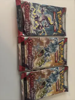 x3 Sealed Booster Packs Pokemon TCG Scarlet & Violet Base Set - Image 1