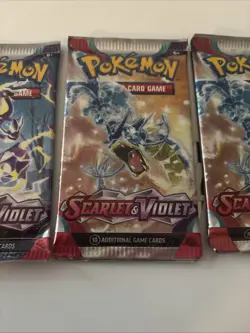 x3 Sealed Booster Packs Pokemon TCG Scarlet & Violet Base Set - Image 3