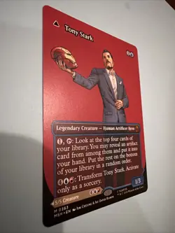 Tony Stark (Borderless) (0363) Marvel Super Heroes Regular Mythic Mtg M/NM - Image 2