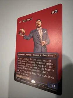 Tony Stark (Borderless) (0363) Marvel Super Heroes Regular Mythic Mtg M/NM - Image 3