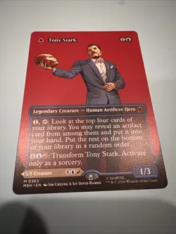 Tony Stark (Borderless) (0363) Marvel Super Heroes Regular Mythic Mtg M/NM - Image 4