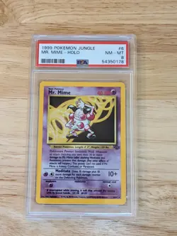 🔥 PSA 8 NM - MT 1999 POKEMON JUNGLE MR. MIME HOLO #6/64 PSA 8 NM - MT - Image 1