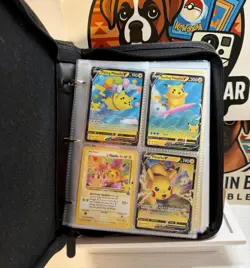 Pokemon Pikachu V Binder & Card Lot Pokemon Trading Card Lot Flying Birthday TCG - Image 1