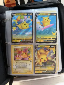 Pokemon Pikachu V Binder & Card Lot Pokemon Trading Card Lot Flying Birthday TCG - Image 3