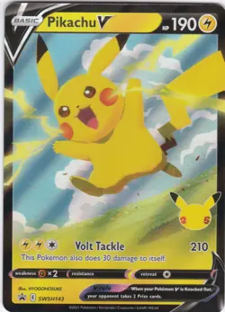 Pokemon TCG Pikachu V Sword & Shield Swsh143 Holo Promo - Image 1