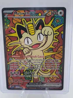 Pokemon Meowth ex 121/088 Special Illustration Rare SIR Perfect Order NM! - Image 1