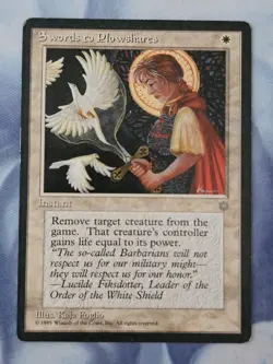Swords to Plowshares x 4 - Ice Age - Magic the Gathering - MTG - Heavy Play - Image 2