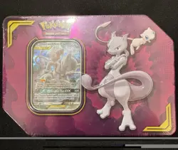 Pokemon TCG: Mewtwo & Mew GX Tag Team Power Partnership Tin Factory Sealed - Image 1