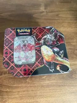 Pokemon TCG: Scarlet & Violet Paldean Fates Charizard EX Tin New Factory Sealed - Image 1
