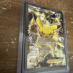 Pokemon TCG Pikachu EX Black Star Promo Ultra Full Art Holo Card XY 124 - Image 2