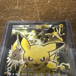 Pokemon TCG Pikachu EX Black Star Promo Ultra Full Art Holo Card XY 124 - Image 4