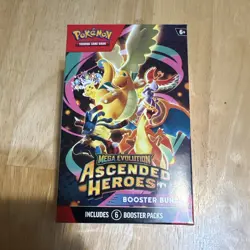 Pokemon TCG Mega Evolution: Ascended Heroes Booster Bundle 6 Packs 60 Cards - Image 1