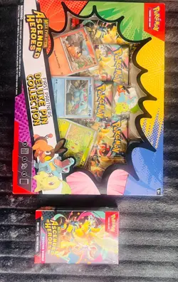 Pokemon TCG Mega Evolution: Ascended Heroes Deluxe Pin Box + Booster Bundle - Image 1