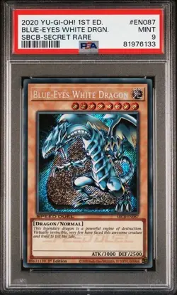 Blue-Eyes White Dragon SBCB-EN087 PSA 9 Secret Rare 1st Edition YU-GI-OH! - Image 1