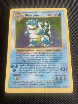 1999 Blastoise ⭐ 2/102 Holo Rare Base Set Vintage WOTC Shadowless Pokemon MP - Image 2