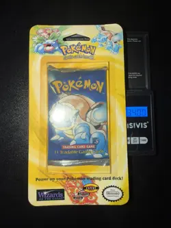 Pokemon Base Set Blister Pack (split) shadowless Blastoise art 1999 - Image 1