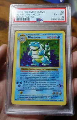 Blastoise 2/102 Shadowless PSA 6 Base Set Holo Rare 1999 Pokemon Card Graded - Image 3