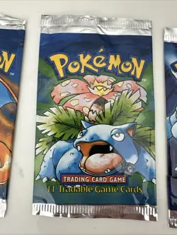 3 EMPTY Pokemon Base Set Pack Wrappers Charizard Blastoise Venusaur Shadowless - Image 4