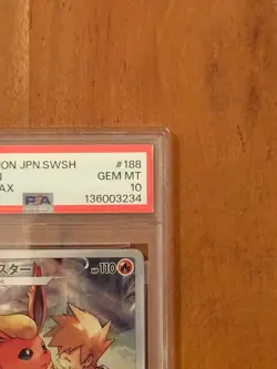 Pokemon TCG Flareon 188/184 S8b VMAX Climax FA Holo PSA 10 Japanisch - Image 4