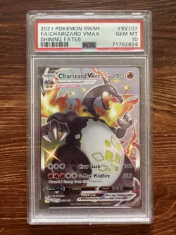 Pokemon TCG Charizard VMAX Shining Fates SV107/SV122 Full Art Holo Card PSA 10 - Image 1