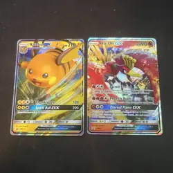 Pokemon TCG SM Black Star Promos Lot of 2 Raichu GX SM213 Ho-Oh GX SM57 - Image 1