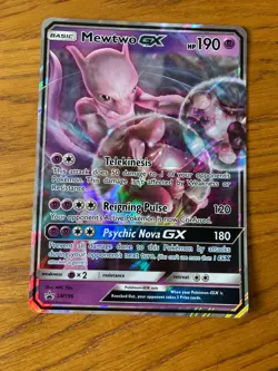 Pokemon TCG JUMBO Mewtwo GX SM196 Promo Holo Card Sun & Moon Black Star NM - Image 1