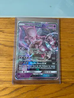 Pokemon TCG JUMBO Mewtwo GX SM196 Promo Holo Card Sun & Moon Black Star NM - Image 5