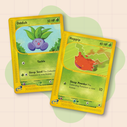 Pokemon TCG Expedition Oddish and Hoppip 2-Card Lot 2002 E-Reader LP - Image 1