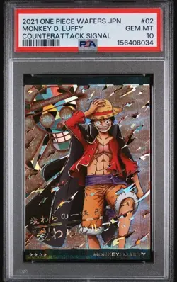 Monkey D. Luffy GR No.9-02 Japanese One Piece Wafer PSA 10 - Image 1