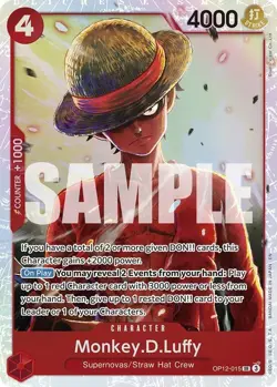 Monkey Luffy OP12-015 SR NM One Piece Card - Image 1