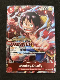 One Piece Treasure Cruise Winner Pack Vol. 5 Monkey D Luffy ST01-012 Stamped NM - Image 1