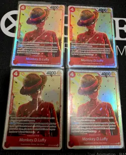 🔥 4x Monkey D. Luffy OP12-015 SR ONE PIECE TCG English Playset NM/M 🔥 - Image 1