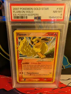 Pokemon Flareon Gold Star PSA 8 EX Power Keepers 100/108 2007 Holo - Image 1
