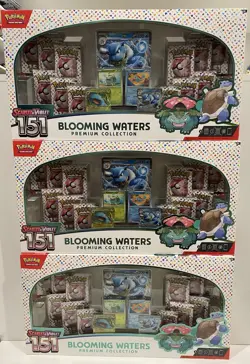 Pokemon 151 Blooming Waters Premium Collection Box Sealed x3 - Image 1
