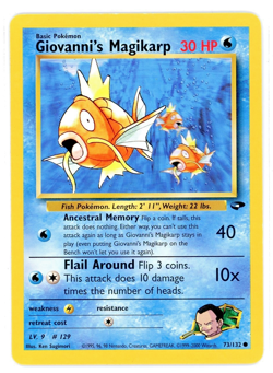 Giovanni's Magikarp 73/132 - Unlimited Gym Challenge Pokemon Card - LP - Image 1