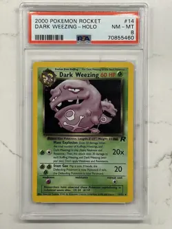 2000 Pokemon Team Rocket Dark Weezing Holo #14 PSA 8 NM-MT WOTC - Image 1
