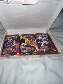 Pokemon TCG Destined Rivals Booster Pack Bundle 12 Packs Open Read Description - Image 1
